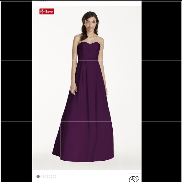 Davids bridal F15554 plum bridesmaid prom wedding